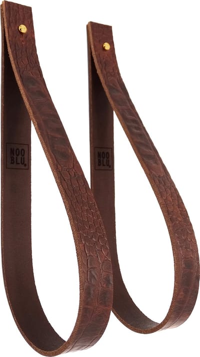 NOOBLU Ophanglus SLING 2,5 cm - Croco - Gold Edition - Maat: L - 80 cm, Kleur: cognac
