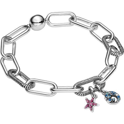 925 Sterling Zilver Me Armband Combinatie Serie Armband Maan Zon Bedel ME Dames Armband Doe-het-zelf Sieraden 17cm gray