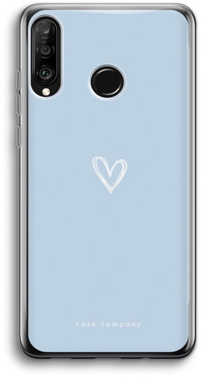 Case Company® - Hoesje geschikt voor Huawei P30 Lite hoesje - Klein Hart Blauw - Soft Cover Telefoonhoesje - Bescherming aan alle Kanten en Schermrand