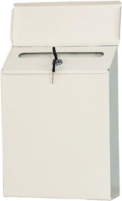 Wandbrievenbus - Postbus met slot - Veilig post ontvangen - Robuuste metalen constructie - 30x23x6cm - Wit