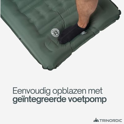Opblaasbare Camping Slaapmat - 12cm Dik & Breed met Voetpomp & Kussen - Lichtgewicht Luchtbed voor Kamperen, Wandelen, Bikepacking & Glamping