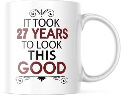Grappige Mok voor 27e Verjaardag - It Took 27 Years To Look This Good - 330ml Koffiebeker voor Mannen & Vrouwen - Cadeau 27 Jaar