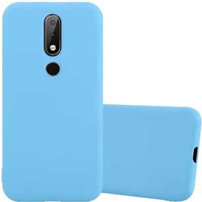 Cadorabo Hoesje geschikt voor Nokia 6.1 PLUS / X6 in CANDY BLAUW - Beschermhoes gemaakt van flexibel TPU silicone Case Cover