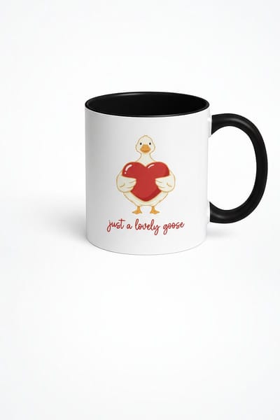 Mok met Schattige Gans en Hart - Just a Lovely Goose - Liefdevol Cadeau