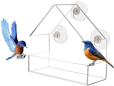Hangend Vogelhuisje -Vogelhuisjes -Vogelvoederhuisje voor aan het raam - Voederhuisje voor buiten - Met zuignap - Gemakkelijk schoon te maken - Geschikt voor kleine vogels, mezen, mussen, enz. - Transparant