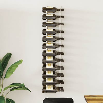 vidaXL - Wijnrek - voor - 36 - flessen - wandmontage - ijzer - wit