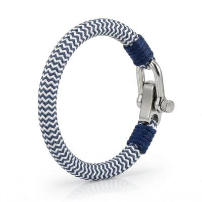 Touw armband Surfer Galeara Mao Wit - Navy Heren Dames 19.5cm