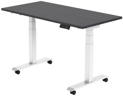 Euroseats Elektrisch Bureau - verstelbaar, opklapbaar en verrijdbaar - 180x80 cm - Wit frame - Shadow eik