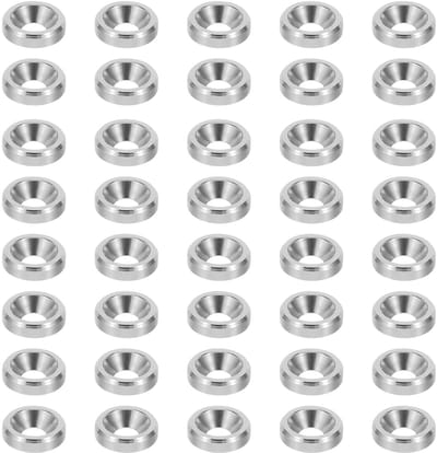 M3 verzonken sluitringen, 40 stuks sluitringen van geanodiseerde aluminiumlegering voor schroeven, mechanische accessoires, doe-het-zelf modellen, zilverkleurig