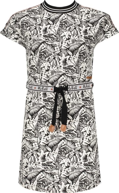 NoBell meiden jurk met riem Manou Jet Black maat 110/116