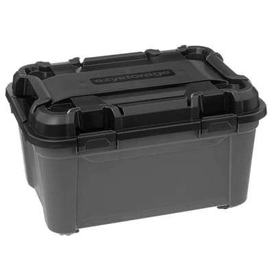 5five Opberg box - waterdicht - zwart - 80 liter - 67 x 39 x 47cm - kunststof - met deksel - outdoor - tuin