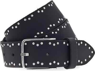Vanzetti Leren Riem Denim Love 35mm Full Leather Belt W100 Black Zwart
