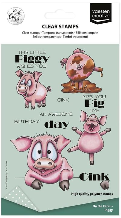 Clearstamps Piggy On the farm - Carla Creates