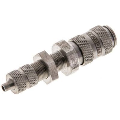 RVS DN 2.7 (Micro) Luchtkoppeling Snelkoppeling 3x4.3 mm Push-On Schotkoppeling Double Shut-Off - CLS2-NB-S-SV-3