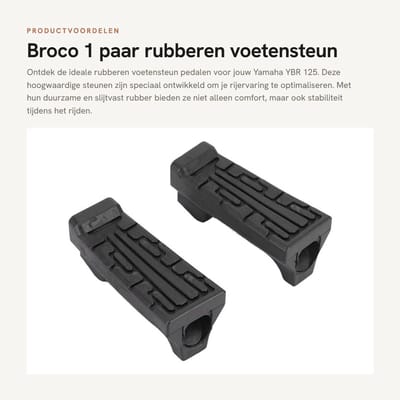 Dailygoods- Voetensteun Rubber - Hoogwaardige Kwaliteit - Slijtvast - Eenvoudige Installatie - Geschikt voor Yamaha YBR125 - 1 Paar - Pedaal