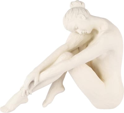 Dekoratief | Deco dame zittend, stone, cream, resina, 27x11x23cm | A250819
