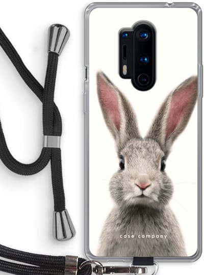 Case Company® - Hoesje met koord geschikt voor OnePlus 8 Pro hoesje met Koord - Daisy - Telefoonhoesje met Zwart Koord - Bescherming aan alle Kanten en Over de Schermrand