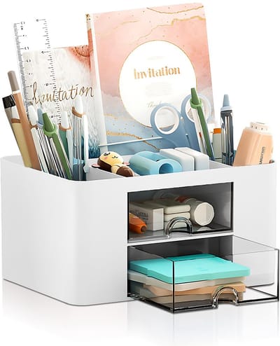 Unyqoos ® Bureau Organizer met Draaifunctie, Laden en Sortervakken voor Optimaal Ruimtebeheer