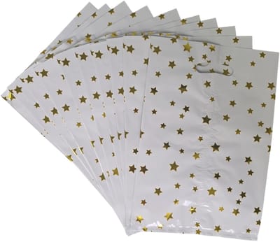 Fako Bijoux - Folie Uitdeelzakjes Sterren - 10 stuks - Traktatie Zakjes Voor Uitdeelcadeautjes - Uitdeelzakjes Kinderfeestje - Verjaardag - Wit