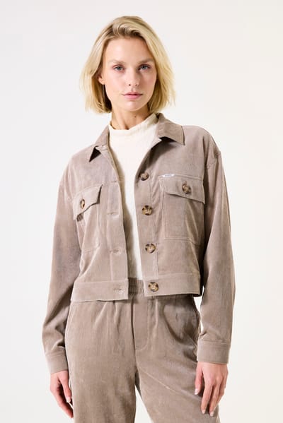 Garcia Ladies Jacket Taupe Size: L | Cropped Jackets Outlet | Dames | Beige