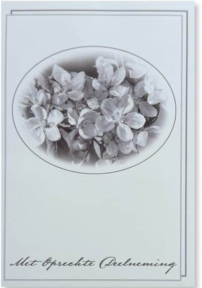Cards & Crafts Condoleancekaart - Met Oprechte Deelneming Wenskaart - 12 x 11 cm - gevouwen kaart Inclusief envelop