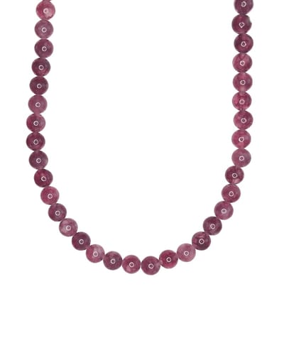 Ava & Imber | Laeta Ketting Lepidoliet | Paarse Kralenketting met Gouden Slotje | 44cm Ketting met Kralen | 18k PVD Gecoat Stainless Steel | Geleverd in Sieradenzakje