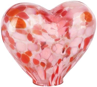 Dekoratief | Deco hart 'Blurred Red', rood, glas, 14x6x12cm | A258339