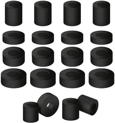 20 Stuks Ronde Rubber Doorvoeren, 4 Maten Rubber Platte Ringen Assortiment voor Huishoudelijke en Auto Accessoires
