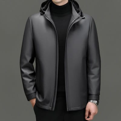 Veste en Cuir pour Homme Veste en Duvet pour Homme Veste Grande Taille Veste Ample Épaissie 6XL black