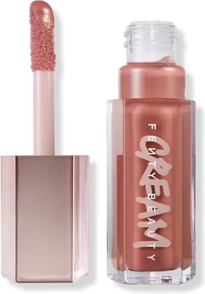 Gloss Bomb Cream Color Drip Lip Cream Fenty Glow 9 ml – Lip Gloss, Non-Sticky, For Women Of All Skin Tones, Peach-Vanilla, Nude, Vitamin A, Suitable For Daily Makeup Routine