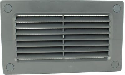 Ventilatierooster lamellen plat kanaal insectenwerend grijs 60 x 120 mm