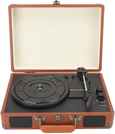Bluetooth Muziek Grammofoonspeler met Houten Kist - 33/45/78 Toerentallen en Ingebouwde Stereoluidsprekers