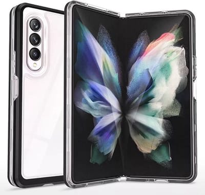 HB Hoesje Geschikt voor Samsung Galaxy Z Fold 4 - Transparant - Heavy Duty Armor Back Cover Case