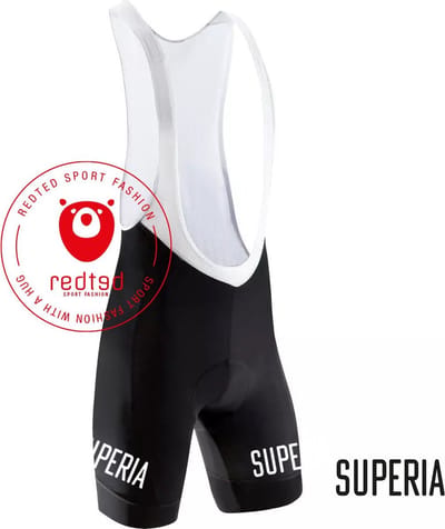 Retro Wielerbroek Solo Superia - REDTED - Zwart - 4XL