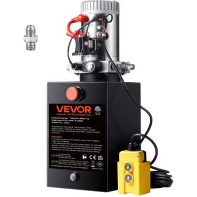 VEVOR Hydraulische pomp Hydraulisch aggregaat 12 V Hydraulisch aggregaat 1600 W, Enkelwerkende hydraulische pomp Hydraulisch aggregaat, 3 gal tank Handpomp Hydraulisch aggregaat, voor liften, heftrucks etc.