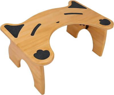 Toiletkruk - Hurkstoel Opstapje - Ontlasten Bevorderen - Vochtbestendig Natuurlijk Materiaal - 18 Cm Hoog - Houtkleur