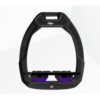 Veiligheidseisen voor paardrijden Plat Grip Zwart/Zwart/Paarse Flex-On Safe-On