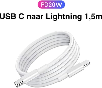 iPhone USB C naar lightning kabel - oplaad kabel geschikt voor Apple iPhone - iPhone kabel - iPhone oplaadkabel - Lightning USB kabel - iPhone lader - iPhone laadkabel - 2m - Wit