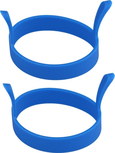 Waledano® 2 Stuks - Eeiervormer - Hamburgervorm Het Handvat Ring - Pannenkoek Vorm - Gebakken Ei Ring - Ei Vorm - Pancake - Blauw