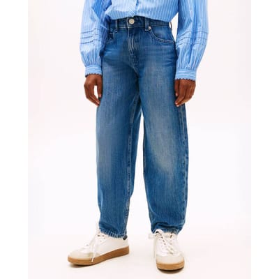 Tommy Hilfiger Girls Barrel Washed Jeans Denim Medium Soft Size: 14 | Jeans Outlet | Unisex | Blauw