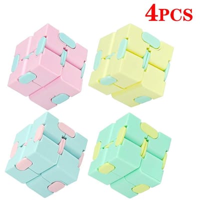 4/12 stuks Magische Puzzel Kubus Anti Stress Verlichting Speelgoed voor Volwassenen kinderen Kubus Blokken Sensorisch Speelgoed voor Autisme ADHD OCD Angst Hand Speelgoed