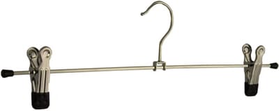 De Kledinghanger Gigant - Knijperhanger - Volwassenen - 8372 - 50 Stuks - metaal - Verchroomd - Zwart - Verschuifbare Anti-slip Maxi knijpers - 40 cm - Rokhanger - Broekhanger - Pantalonhanger - Kledinghanger - Kleerhanger (8372_00/50)
