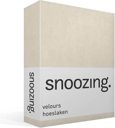 Snoozing velours hoeslaken - Eenpersoons - Ivoor