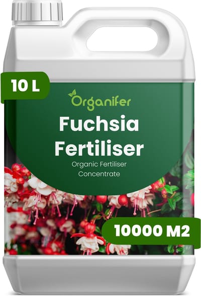 Vloeibare Meststof Voor Fuchsia 10 L Voor 10000 M2 - Npk 2-1-8 - Uitbundige Bloei - Verbetert Bloemgrootte - Kleurintensiteit - Sterke Bloemblaadjes - Versterkt Wortelactiviteit - Vochtregulatie - Doorbloei - Organifer