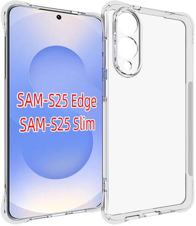 MobyDefend Hoesje - Geschikt voor Samsung Galaxy S25 Edge - Transparante Shockproof TPU Backcover - Verstevigde Hoeken - Volledig Doorzichtig