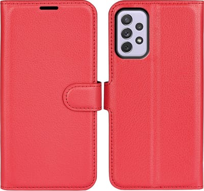 MobyDefend Hoesje - Geschikt voor Samsung Galaxy A73 - Kunstleren Wallet Book Case (Sluiting Voorkant) - Rood
