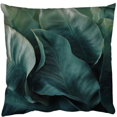 Sierkussens - Kussentjes Woonkamer - 50x50 cm - Groen - Bladeren - Glad - Nerven