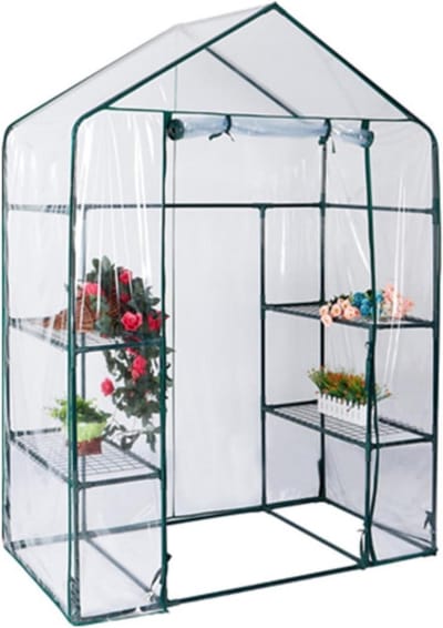 Tuinkas Afdekking - Broeikashoes Vervangend - Planten Kweken - Waterdicht PVC - 143 x 143 x 195 cm - Transparant