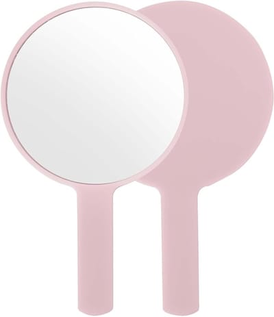 Professionele Handspiegel voor Make-up en Haarstyling, Ideaal voor Thuis en Op Reis, Roze Design