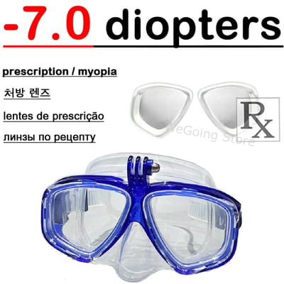 Masque de plongée optique GoPro pour la myopie, lunettes de plongée avec support caméra, lunettes de plongée dioptriques avec lentilles sur ordonnance